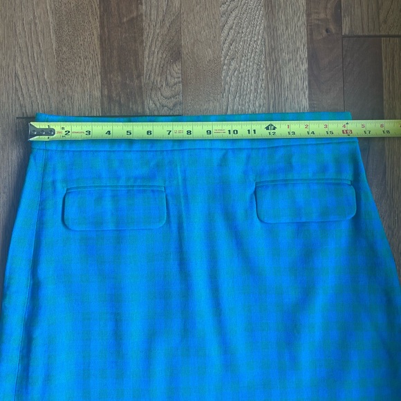 J. Crew Gingham Plaid Blue Green Mini Skirt Women’s Sz 8 Preppy Classic - Picture 7 of 11